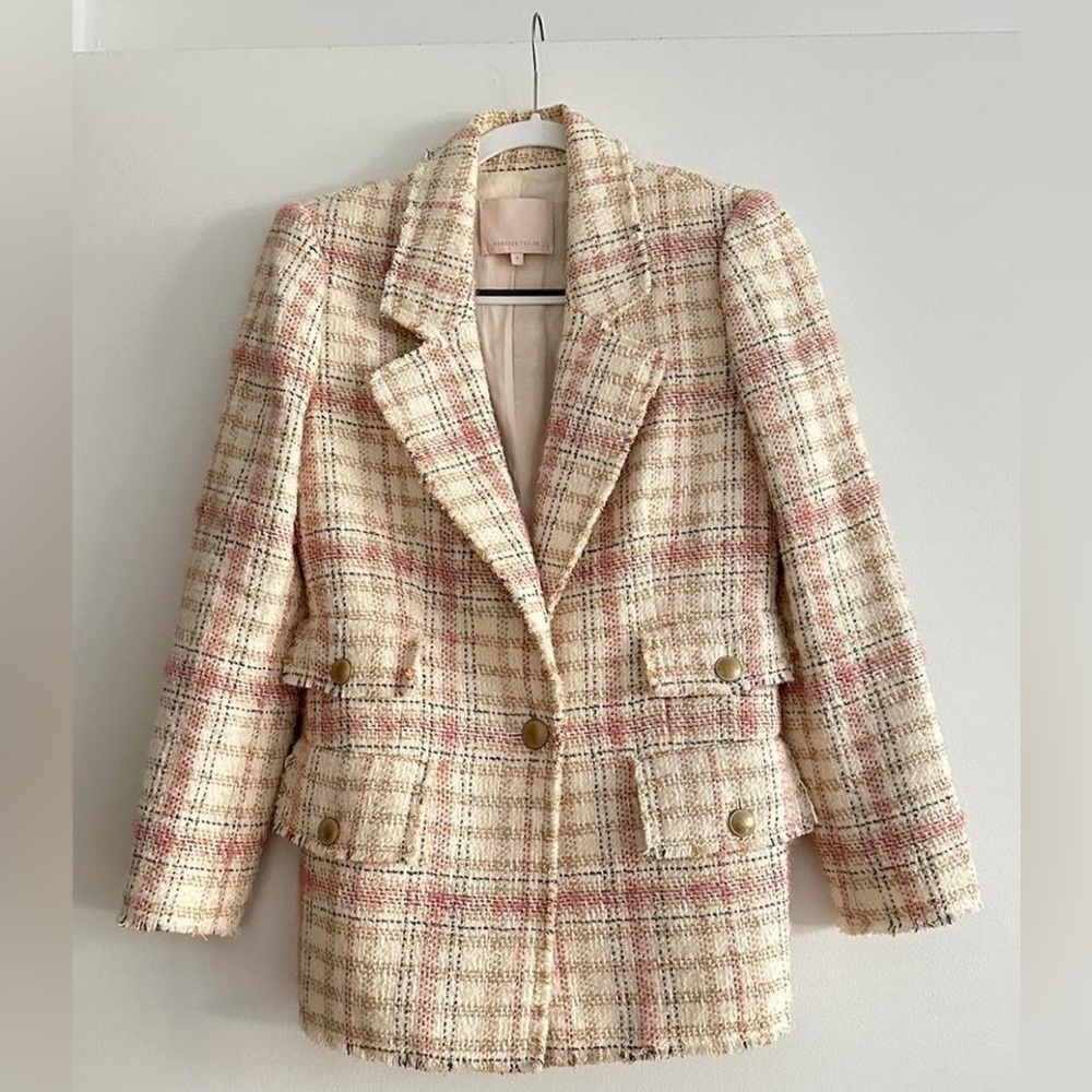 Rebecca Taylor Gabrielle Plaid Tweed Blazer